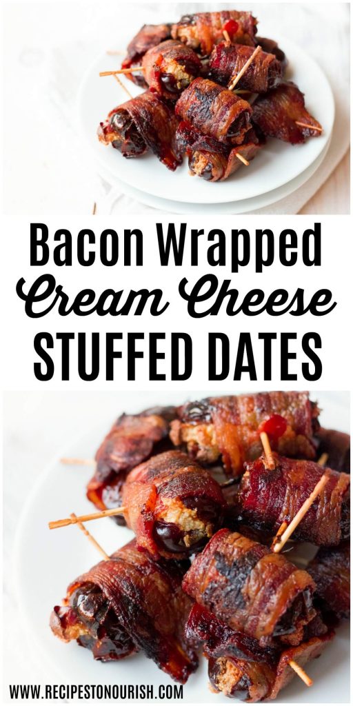 Bacon wrapped stuffed dates.