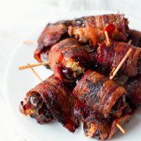 Bacon Wrapped Cheese Stuffed Dates