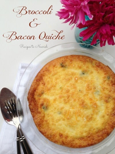 Broccoli and Bacon Quiche  | Recipes to Nourish