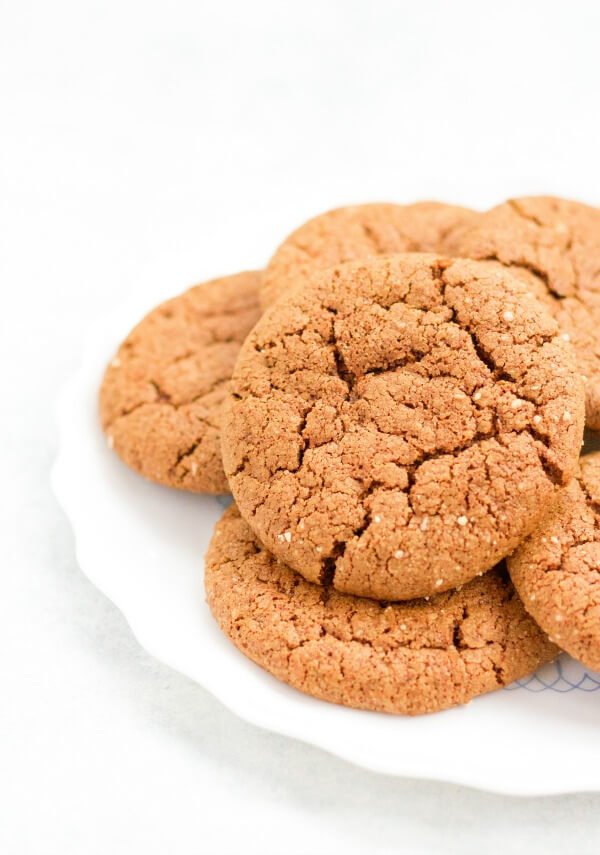 Stack of ginger molasses cookies.