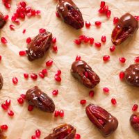 Chocolate Dipped Pomegranate Stuffed Dates