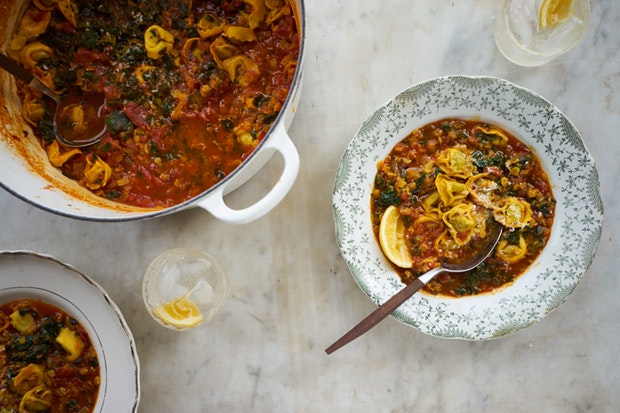 Curried Tomato Tortellini Soup