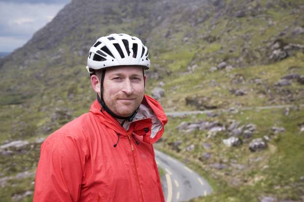 David Flanagan midway through his 90km cycle