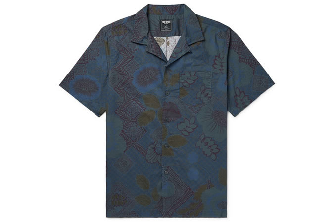 TODD SNYDER Slim-Fit Camp-Collar Printed Cotton Shirt