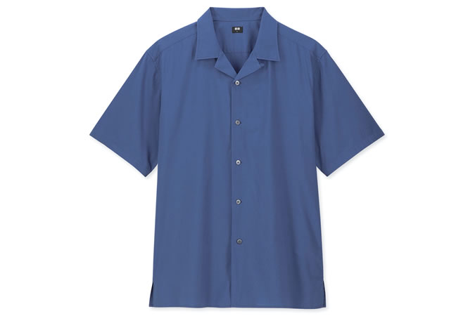 MEN WIDE FIT SHORT SLEEVED SHIRT (OPEN COLLAR)