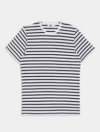 Topman White And Navy Striped T-shirt