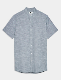 Topman Denim Chambray Slim Shirt