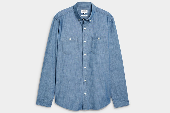 Denim Blue Chambray Regular Fit Shirt