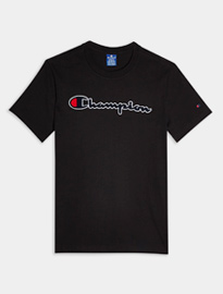 Topman Champion Black Large Chest Logo Corporate T-shirt