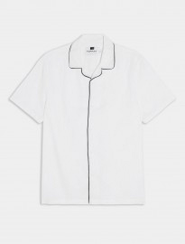 Topman Piped Seersucker Revere Shirt