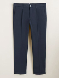 He By Mango Regular Fit Pleated Trousers