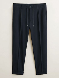 He By Mango Regular Fit Cord Pleated Trousers