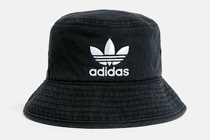 adidas Black Acid Wash Denim Bucket Hat