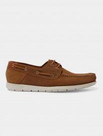 Topman Tan Leather Wyatt Boat Shoes