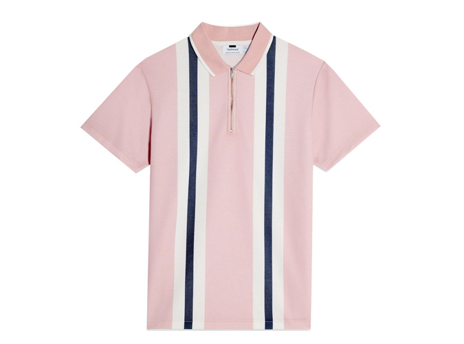 Topman Pique Pink Polo Shirt