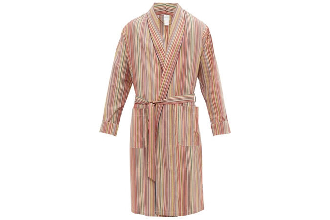 PAUL SMITH Signature stripe cotton-poplin robe