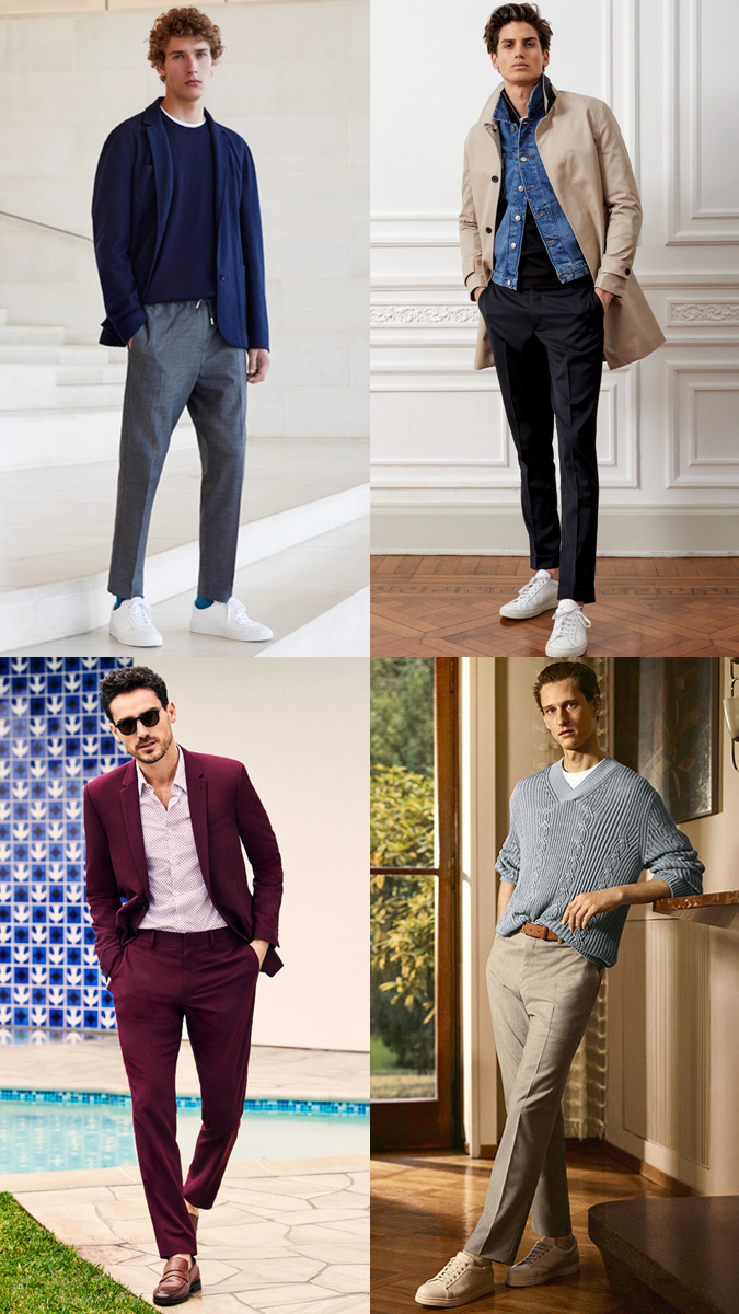 Men's No or Minimal Break Trousers/Jeans/Chinos Outfit Inspiration Lookbook - Dress Yourself Taller