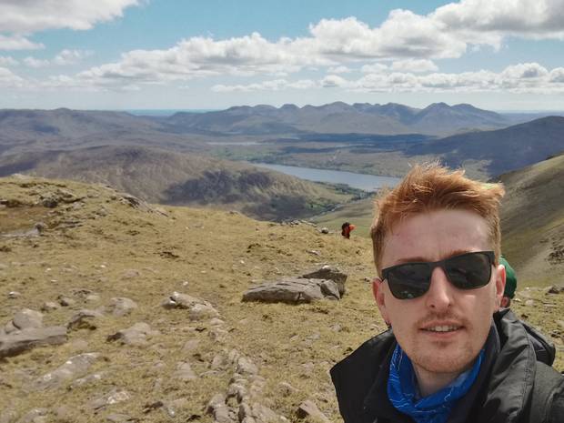 Hilary on the summit of Ben Gorm