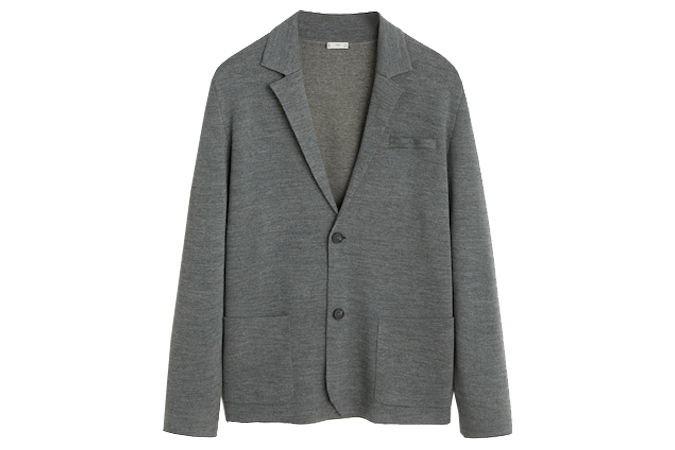 Cotton linen knit blazer