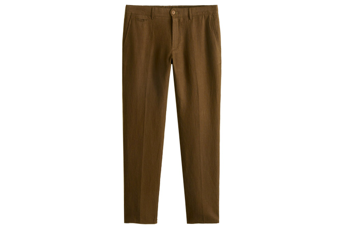 Slim-fit linen trousers