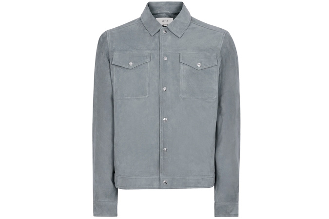 Reiss Soft Blue Suede Jacket