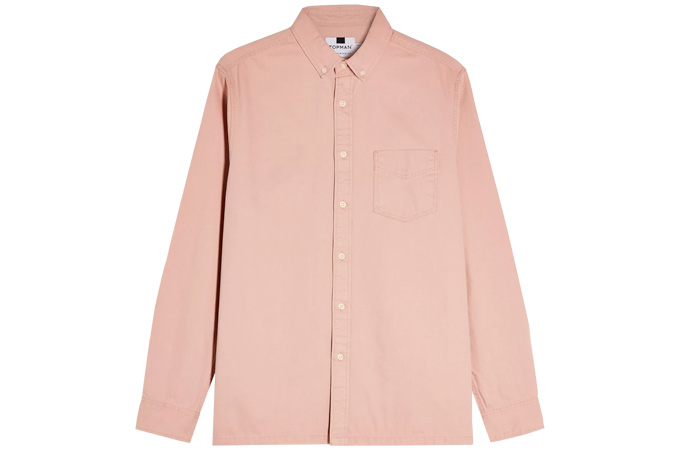 Pink Long Sleeve Twill Shirt