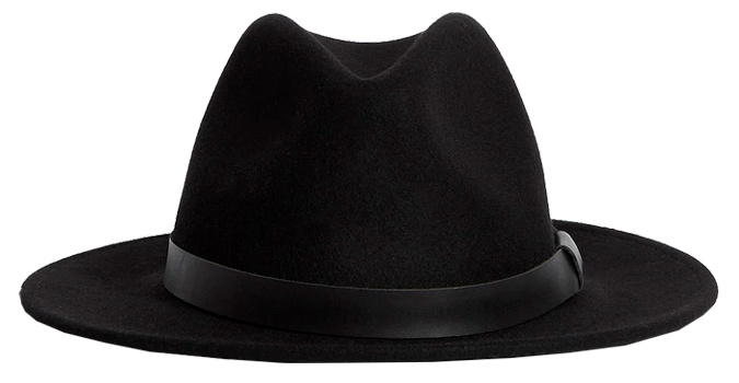 AllSaints Bronson Wool Fedora Hat, Black