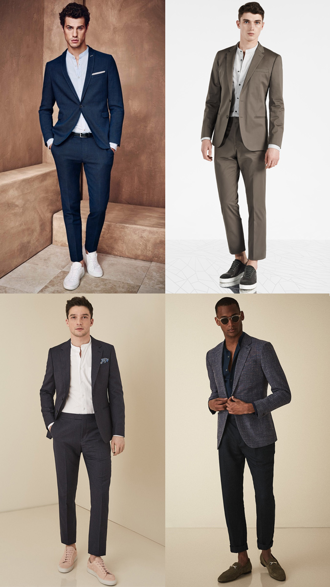 How to wear a grandad collar shirt with a suit