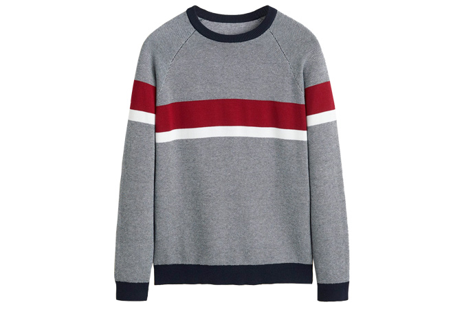 Color block cotton sweater