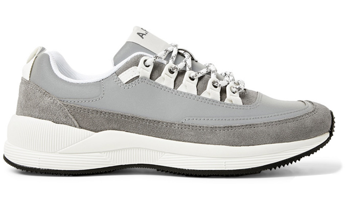 A.P.C. Jay Reflective-Panelled Suede Sneakers