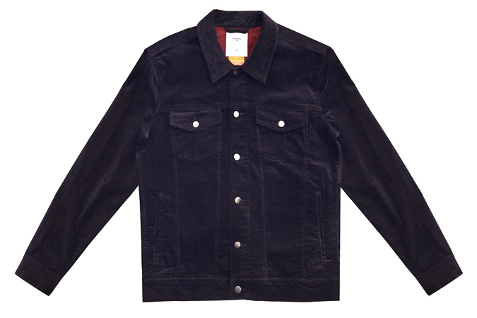 Western Jacket Black Cotton Suede