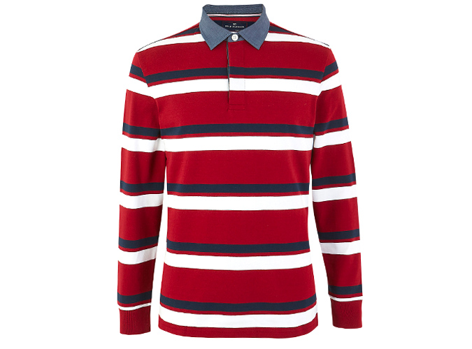 BLUE HARBOUR  Pure Cotton Striped Rugby Top