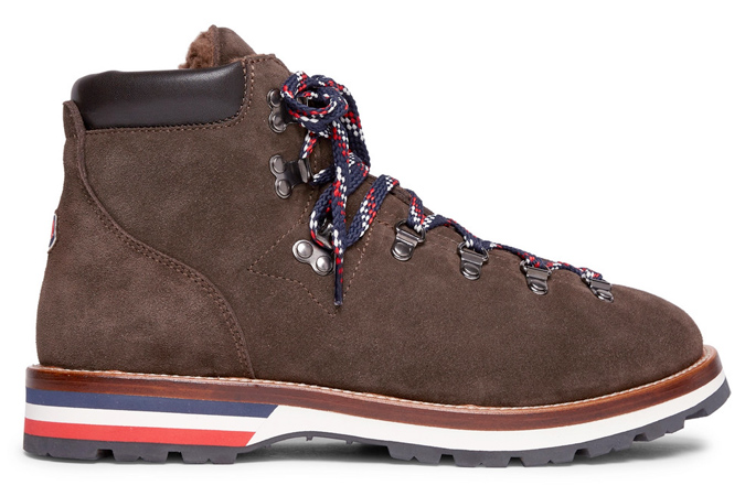 MONCLER Peak Shearling-Lined Suede Boots