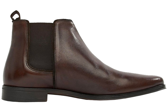 ASOS DESIGN chelsea boots in brown leather with brown sole