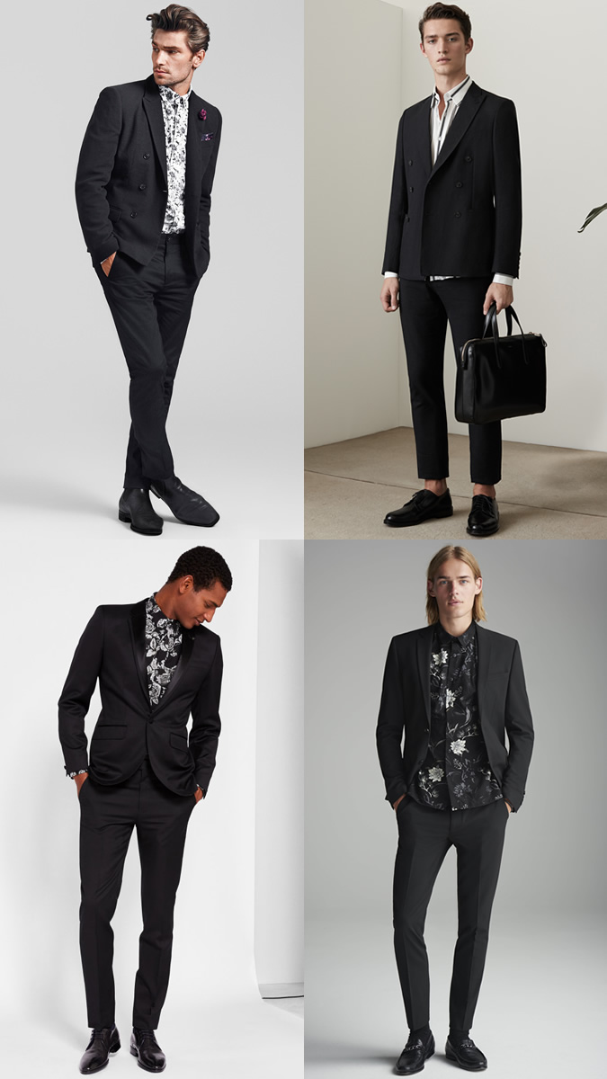 How To Wear Printed Shirts With A Black Suit