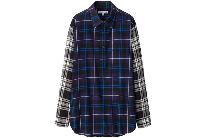 MEN JW ANDERSON FLANNEL CHECKED PULLOVER SHIRT