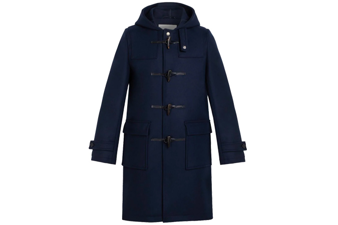 WEIR DARK NAVY WOOL DUFFLE COAT