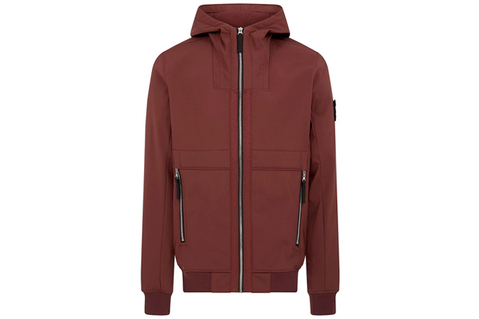 Q0222 SOFT SHELL-R HOODED JACKET IN DARK BURGUNDY