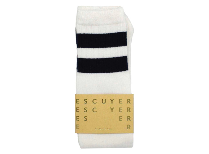 Escuyer Off White / Black Iris Tube Socks