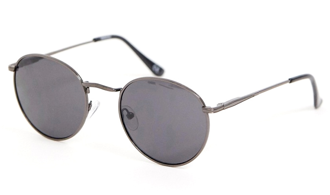 ASOS DESIGN metal round sunglasses in gunmetal