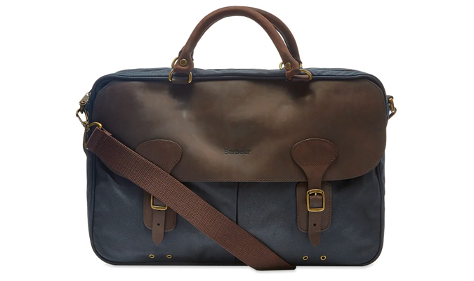 BARBOUR WAX LEATHER BRIEFCASE