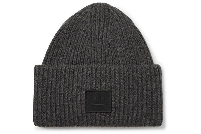 ACNE STUDIOS Logo-Appliquéd Ribbed Wool Beanie