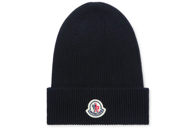 MONCLER Logo-Appliquéd Ribbed Wool Beanie