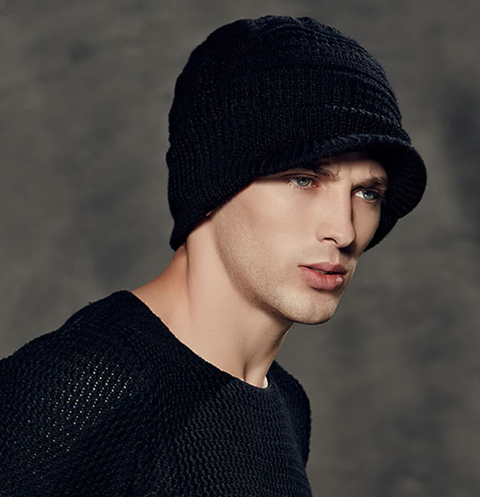 Peaked/Visor beanie for men