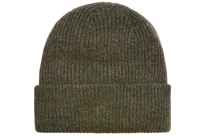 topman Khaki And Black Ribbed Beanie