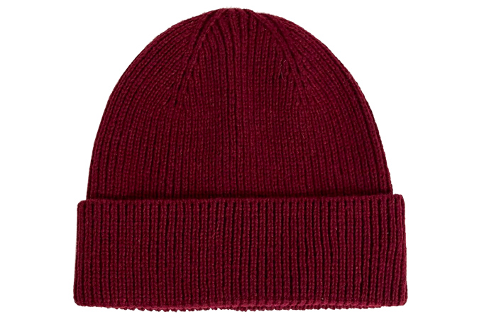 ASOS DESIGN fisherman beanie in burgundy