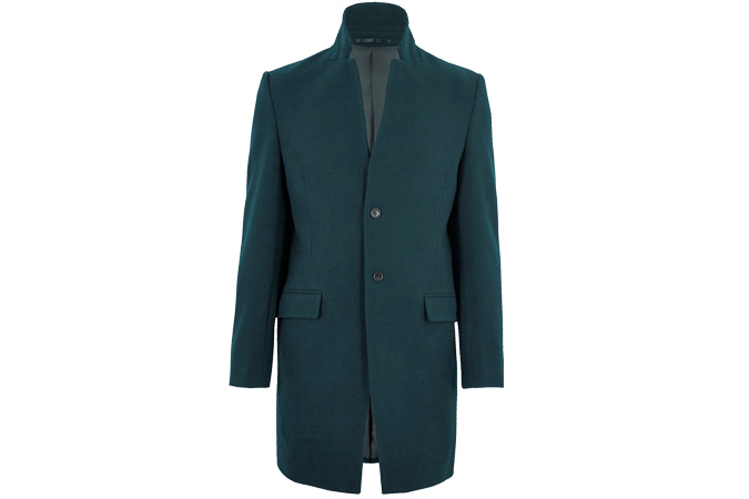 AUTOGRAPH Wool Notched Collar Overcoat