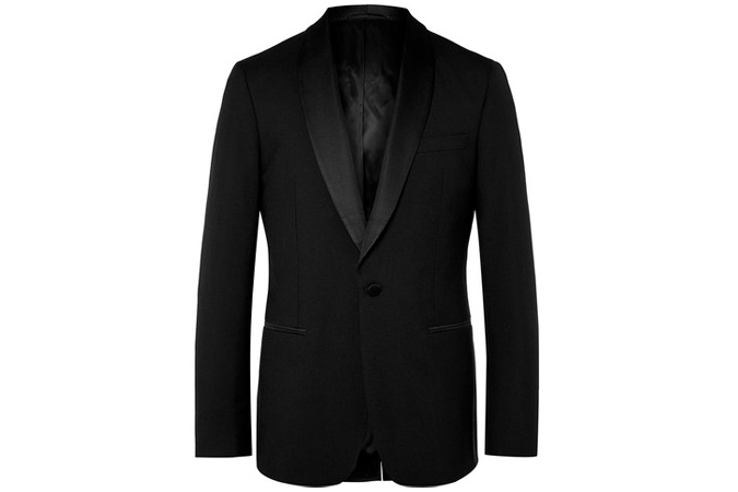 MR P. Black Slim-Fit Shawl-Collar Faille-Trimmed Virgin Wool Tuxedo Jacket