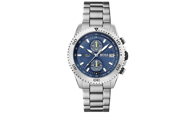 Chronograph watch with unidirectional dive bezel