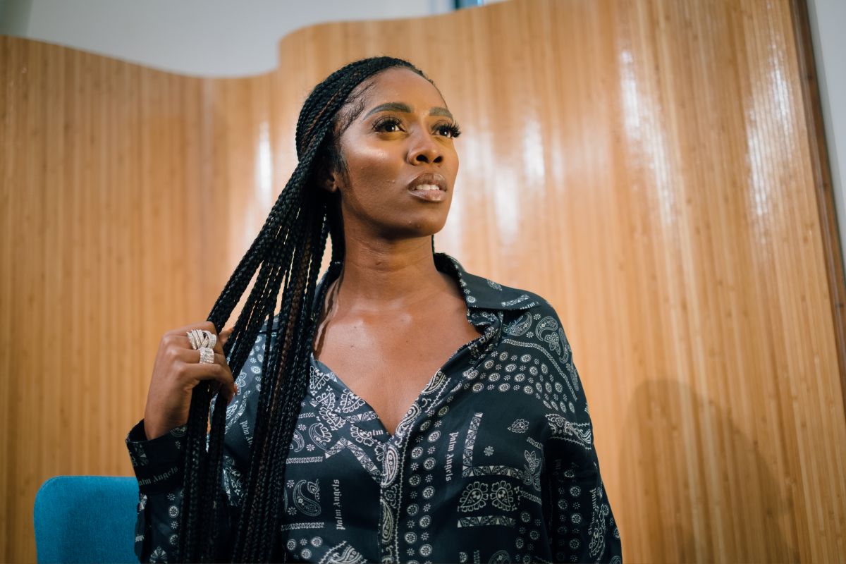 New York, New York - September 19, 2019: 

Artist Tiwa Savage sits down for an interview with BET.

(Melissa Bunni Elian for BET)